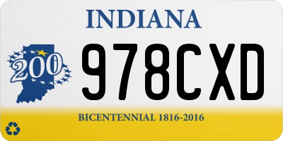 IN license plate 978CXD