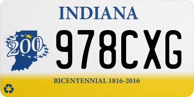 IN license plate 978CXG