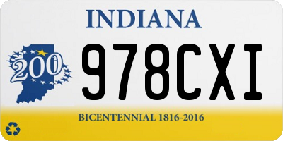 IN license plate 978CXI
