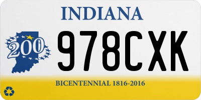 IN license plate 978CXK