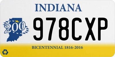 IN license plate 978CXP