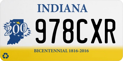 IN license plate 978CXR