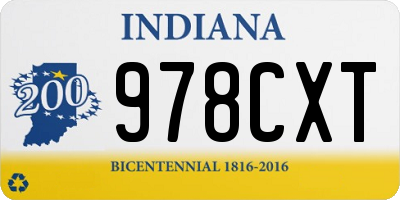 IN license plate 978CXT