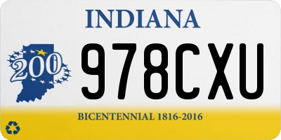 IN license plate 978CXU