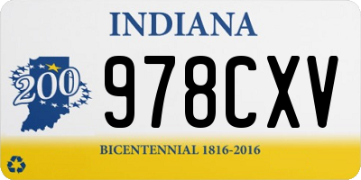 IN license plate 978CXV