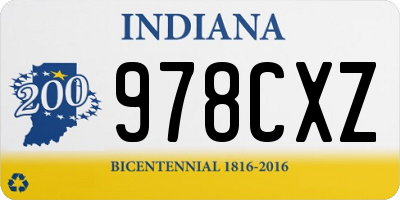 IN license plate 978CXZ