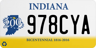 IN license plate 978CYA