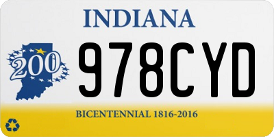 IN license plate 978CYD