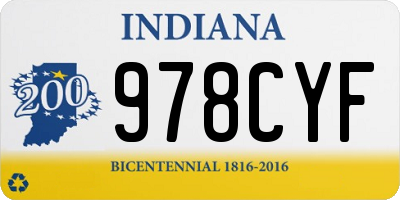 IN license plate 978CYF