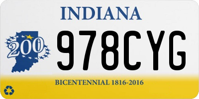 IN license plate 978CYG