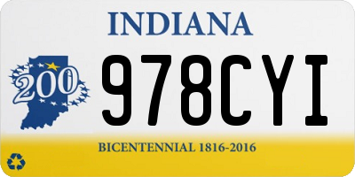 IN license plate 978CYI
