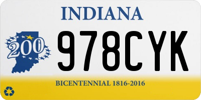 IN license plate 978CYK