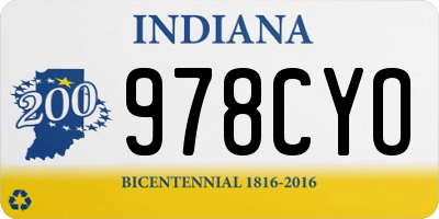 IN license plate 978CYO