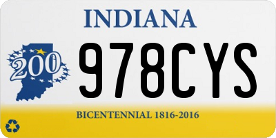 IN license plate 978CYS