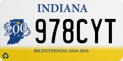 IN license plate 978CYT