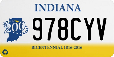 IN license plate 978CYV