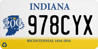 IN license plate 978CYX