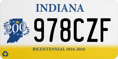 IN license plate 978CZF