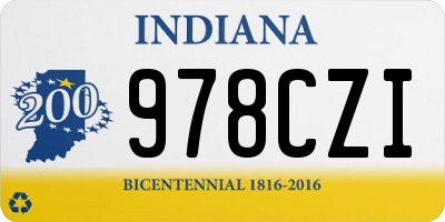 IN license plate 978CZI
