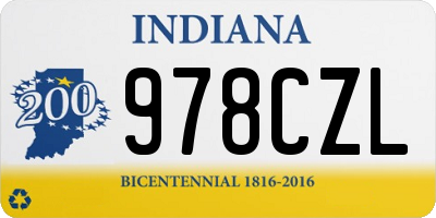 IN license plate 978CZL