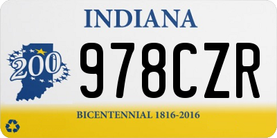 IN license plate 978CZR