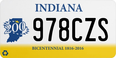 IN license plate 978CZS