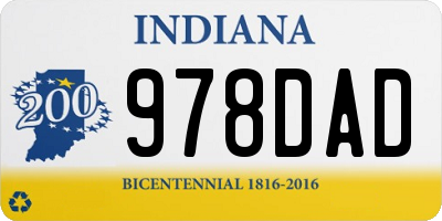 IN license plate 978DAD