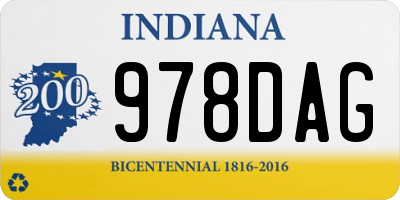 IN license plate 978DAG
