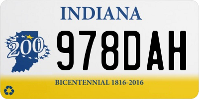 IN license plate 978DAH