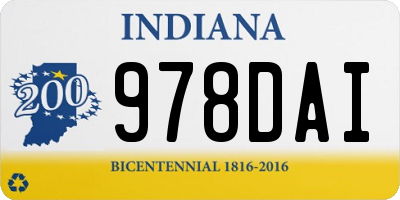 IN license plate 978DAI