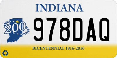 IN license plate 978DAQ
