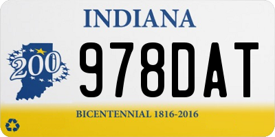 IN license plate 978DAT