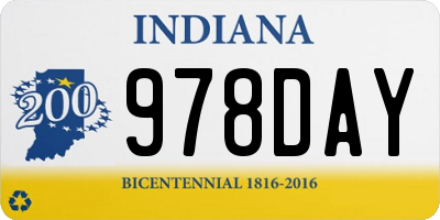 IN license plate 978DAY