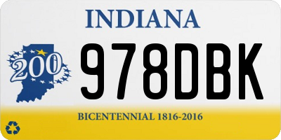 IN license plate 978DBK