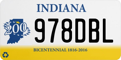 IN license plate 978DBL