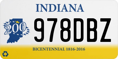 IN license plate 978DBZ