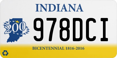 IN license plate 978DCI