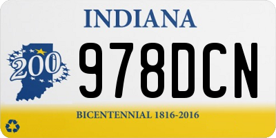IN license plate 978DCN