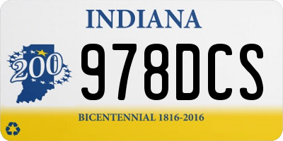 IN license plate 978DCS