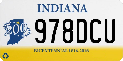 IN license plate 978DCU