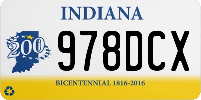 IN license plate 978DCX