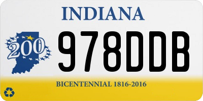 IN license plate 978DDB