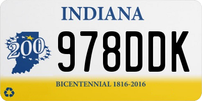 IN license plate 978DDK