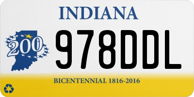 IN license plate 978DDL