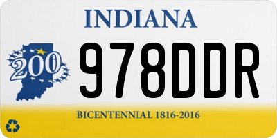 IN license plate 978DDR