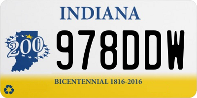 IN license plate 978DDW
