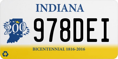 IN license plate 978DEI