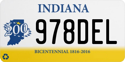 IN license plate 978DEL