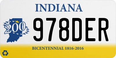 IN license plate 978DER