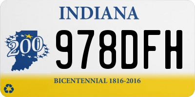 IN license plate 978DFH